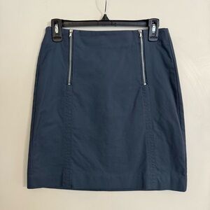 LOFT Grey Blue Pencil Skirt with Zipper Details
